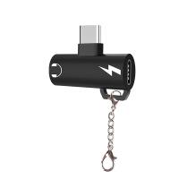 ✅ Anahtarlıklı Dual USB Kulaklık Type-C Şarj Dönüştürücü Adaptör