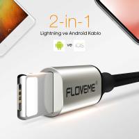 Floveme 2in1 iPhone 11-11 Pro Ve Micro Usb Kablo