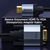 Baseus Enjoyment HDMI to VGA Dönüştürücü Kablo Adaptör (2mt)