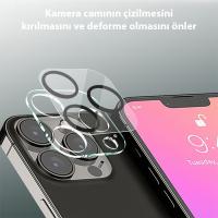 iPhone 13 Pro Max 3D Full Tempered Glas Cam Kamera Lens Koruyucu