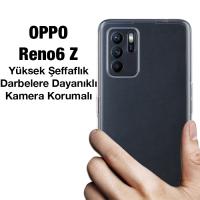 OPPO Reno 6 Z Kamera Korumalı Ultra İnce Şeffaf Silikon Kılıf