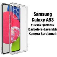 Samsung Galaxy A53 5G Kamera Korumalı İnce Şeffaf Silikon Kılıf