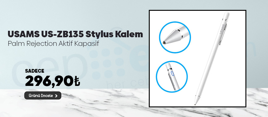 USAMS US-ZB135 Palm Rejection Aktif Kapasif Stylus Kalem Dokunmatik Kalem