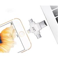 ✅ 4in1 Type-C+iPhone+Mikro USB Hafıza Kart Okuyucu Card Reader