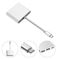 ✅ 4K Type-C HDMi Görüntü Aktarımı 3in1 Şarj USB Çıkış Dönüştürücü