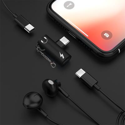 ✅ Anahtarlıklı Dual USB Kulaklık Type-C Şarj Dönüştürücü Adaptör