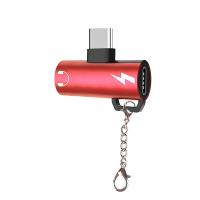 ✅ Anahtarlıklı Dual USB Kulaklık Type-C Şarj Dönüştürücü Adaptör