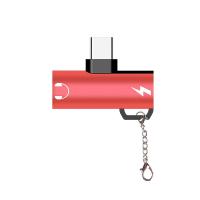 ✅ Anahtarlıklı Dual USB Kulaklık Type-C Şarj Dönüştürücü Adaptör