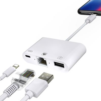 ✅ iPhone-iPad 3in1 Ethernet RJ45 ve USB Kamera Adaptörü NK107