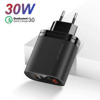 ✅ KUULAA 3 USB QC3.0+PD 30W Hızlı Şarj Dijital Ekran Şarj Başlık