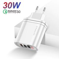 ✅ KUULAA 3 USB QC3.0+PD 30W Hızlı Şarj Dijital Ekran Şarj Başlık