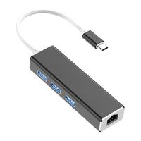 ✅ Type-C USB3.0 3Port Çoklayıcı RJ45 Ethernet Dönüştürücü Adaptör
