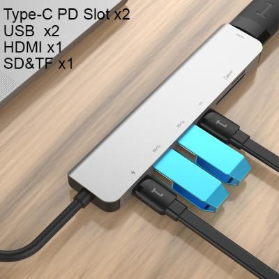 ✅ USB SD&TF Okuyucu HUB Adaptör (Type-C to 7in1 HDTV 2xUSB+PD)