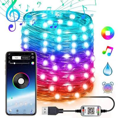 10MT 100 LED RGB Bluetooth Telefon Kontrol Led Lamba IOS-Android