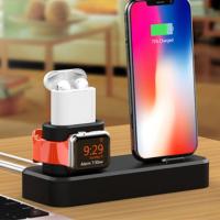 3in1 iPhone+iWatch+iPods Silikon Şarj Standı Telefon Tutucu