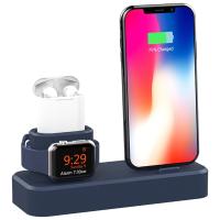 3in1 iPhone+iWatch+iPods Silikon Şarj Standı Telefon Tutucu