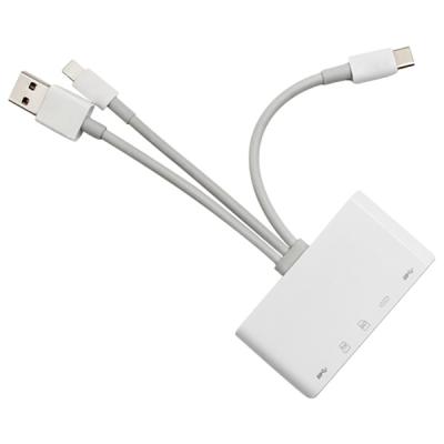 3in1 iPhone+Type-C+USB A Kamera Kart Okuyucu Dönüştürücü Adaptör