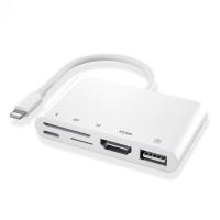5in1 iPhone HDMI Dijital Av Adaptör+OTG HUB Kamera TF SD Okuyucu