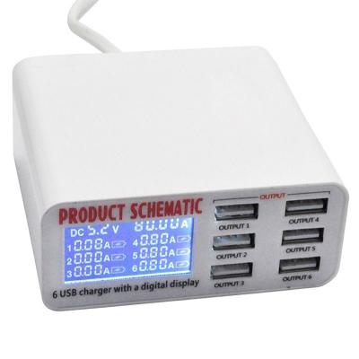 Ally 6 Çoklu Usb Ekran Göstergeli Akıllı Hızlı Şarj Cihazı