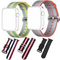 Apple Watch SE-6-5-4 44mm 1-2-3 42mm Kayış Kordon Çizgili Nylon Premium