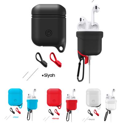 Ally Apple Airpods İçin Premium Silikon Kılıf Anahtarlıklı