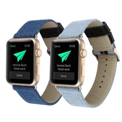 iWatch 4-5 44MM 1-2-3 42MM Blue Jean Kayış Kordon Canvas Dokuma