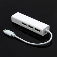 ALLY USB Type-C 100 Mbps Rj45 Ethernet Adaptöru 3-port USB 2.0 Hub Çoklayıcı