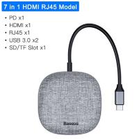 Baseus Fabric Series 7 in1 HDMI RJ45 USB 3.0 Çok Fonksiyonlu Type-C HUB Adaptör