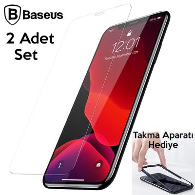 Baseus iPhone 11 Pro & X-XS 0.3mm Temperli Cam Ekran Koruyucu 2li