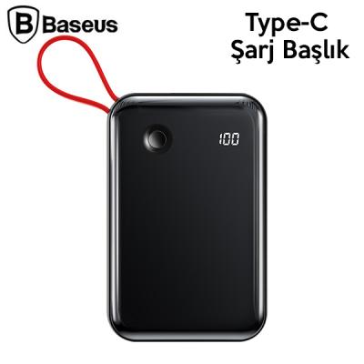 Baseus Mini S 3A 10000mAh Dijital Gösterge PowerBank+Type C Şarj Başlık