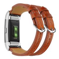 Fitbit Charge 2 Çift Toka Deri Kayış Kordon