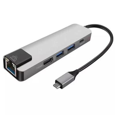 Gigabit USB 3.1 Type C To HDMI 2xusb 3.0 RJ45 Ethernet Dönüştürücü Adaptör