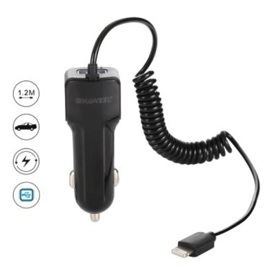 Haweel 5v 3.1a Hızlı Araç Şarj+ Spiral İphone Usb Kablolu