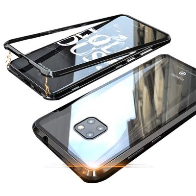 Huawei Mate 20 Pro Mıknatıslı 360 Koruma Arkası Cam Metal Frame Kılıf