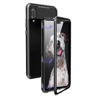 Huawei P20 Lite,Nova 3e Mıknatıslı 360 Koruma Arkası Cam Metal Frame Kılıf