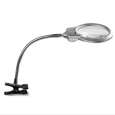 MG15122 LED Işıklı Masa Mandal Tutuclu Oynar Başlıklı Büyüteç 90mm