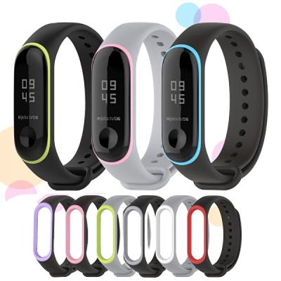 Mijobs Xiaomi Mi Band 3-Mi Band 4 Çift Renk Silikon Kayış Kordon