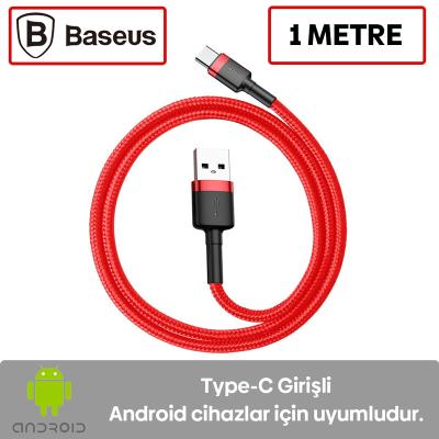 Baseus Cafule USB Type-C 3.0A Halat Hızlı Şarj Kablosu (1mt)