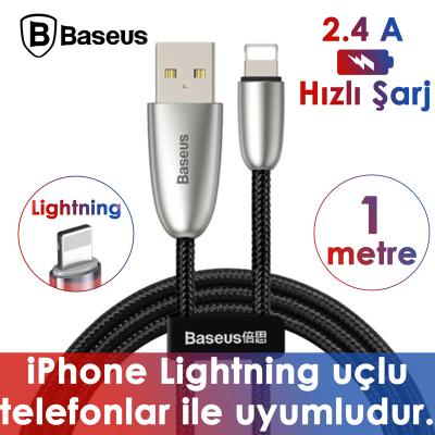 Baseus Torch Series Çinko Halat iPhone 2.4A Usb Şarj Kablosu 1Metre