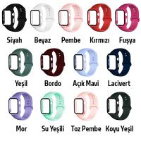 Apple Watch 4-5-6 44mm Silikon Kordon Kayış Ekran Koruyucu Kılıf
