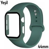 Apple Watch 4-5-6 44mm Silikon Kordon Kayış Ekran Koruyucu Kılıf