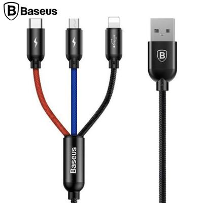 Baseus 3in1 Type-C+iPhone+Micro Usb Çoklu Başlık Usb Kablo (30cm)