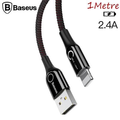 Baseus C Shaped LED Akıllı Şarj Kontrol Çipli iPhone Kablosu Lightning