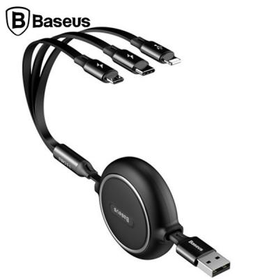 Baseus Golden Loop Kızaklı 3in1 Type-C+iPhone+Mikro Şarj Kablosu