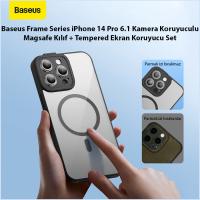Baseus iPhone 14 Pro Kamera Koruma Magsafe Kılıf+Ekran Koruma Set