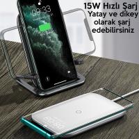 Baseus Rib Horizontal&Vertical Kablosuz Şarj ve Stant 15W