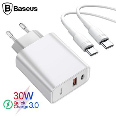 Baseus Speed PPS Hızlı Şarj C+U 30W Type-C to Type-C Kablo (1mt)