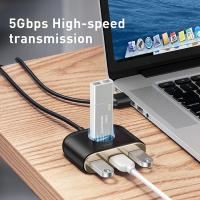 Baseus Square Round 4in1 USB HUB Adaptör 1mt (USB3.0 to USB3.0*1+USB2.0*3)