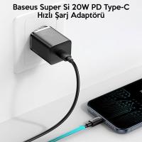 Baseus Super Si 20W PD Type-C Hızlı Şarj Adaptörü Şarj Kafası