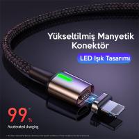 Baseus Zinc Magnetic USB Şarj Kablosu 3in1 iPhone+Type-C+Micro (1m)